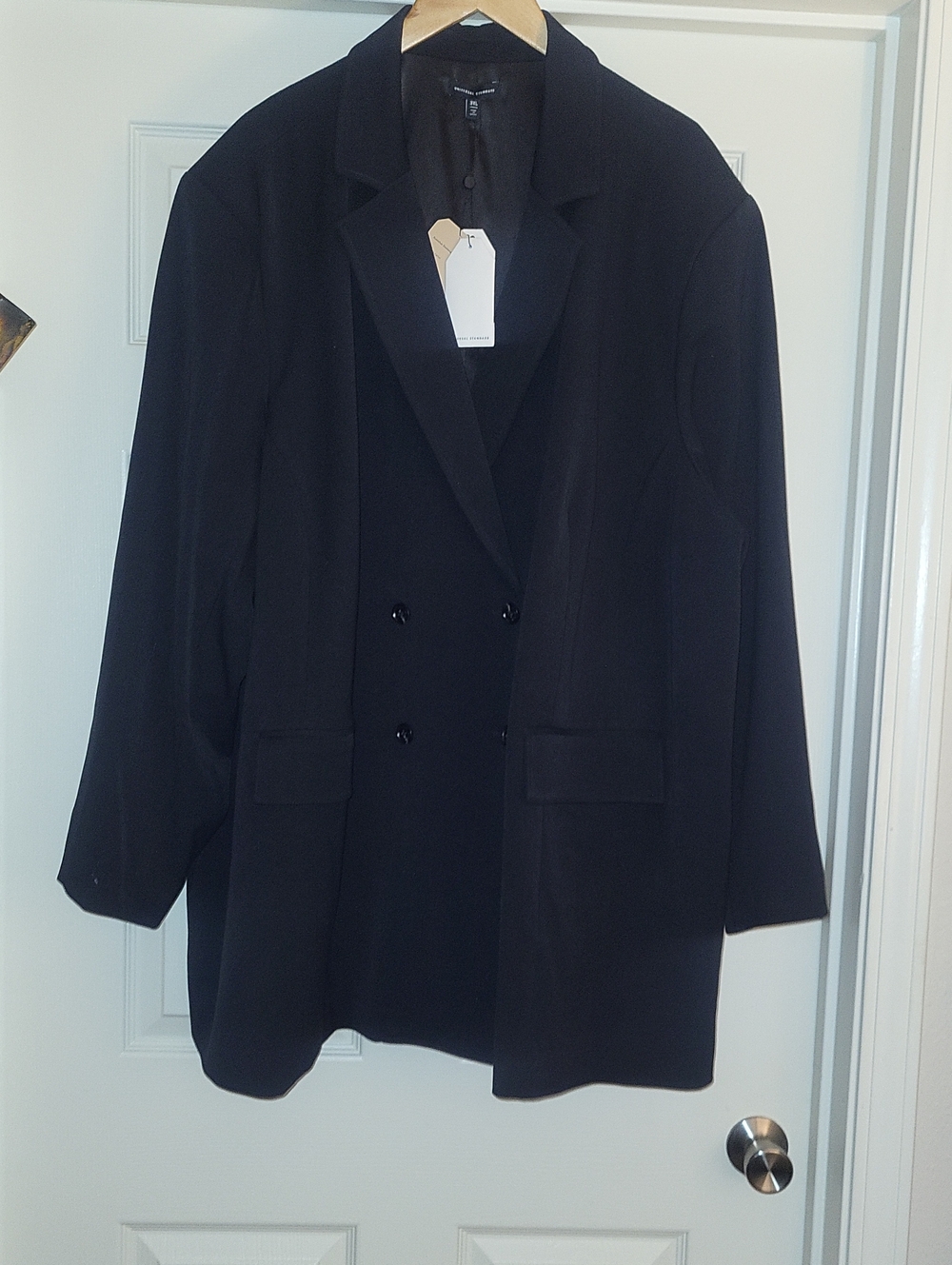 Universal Standard Black Double-Breasted Pea Coat